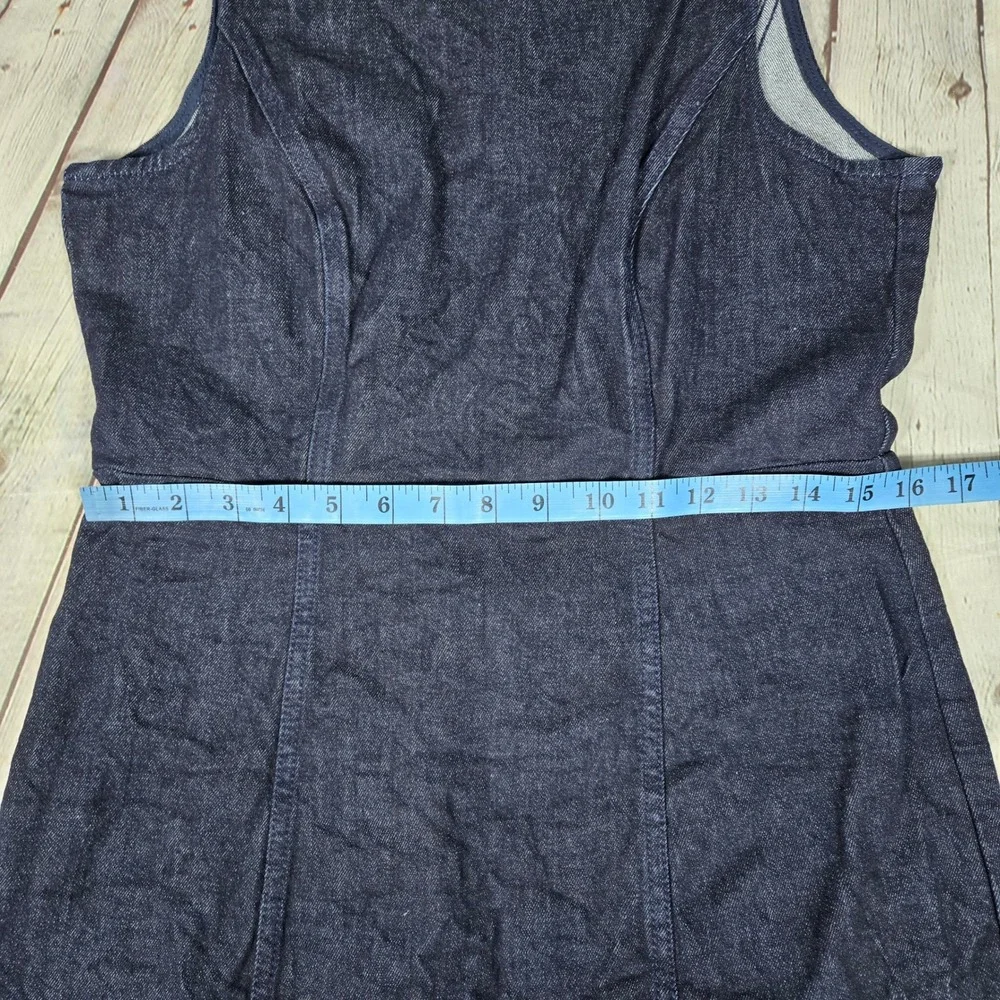 J. Crew Denim Sleeveless Sheath Dress Dark Wash Indigo AK226 Size 10